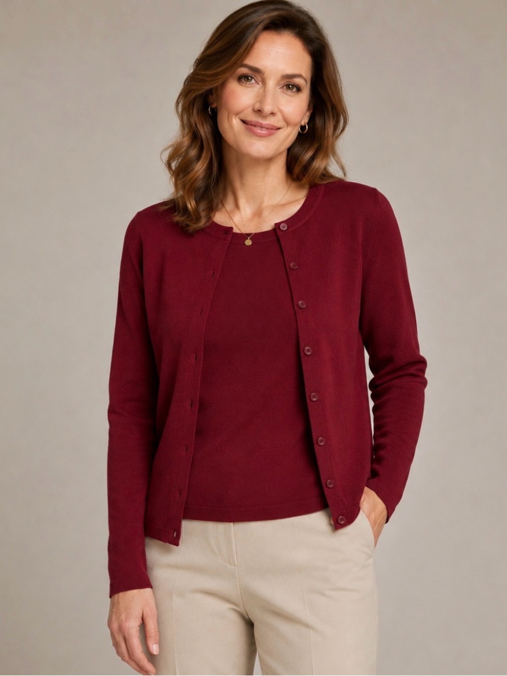 LOFT Crewneck Cardigan & Shell Set